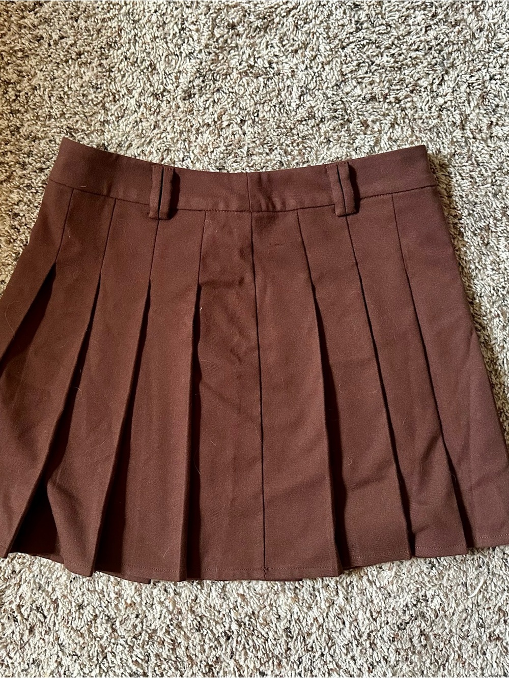 ASOS Chocolate Brown Pleated Mini Skirt